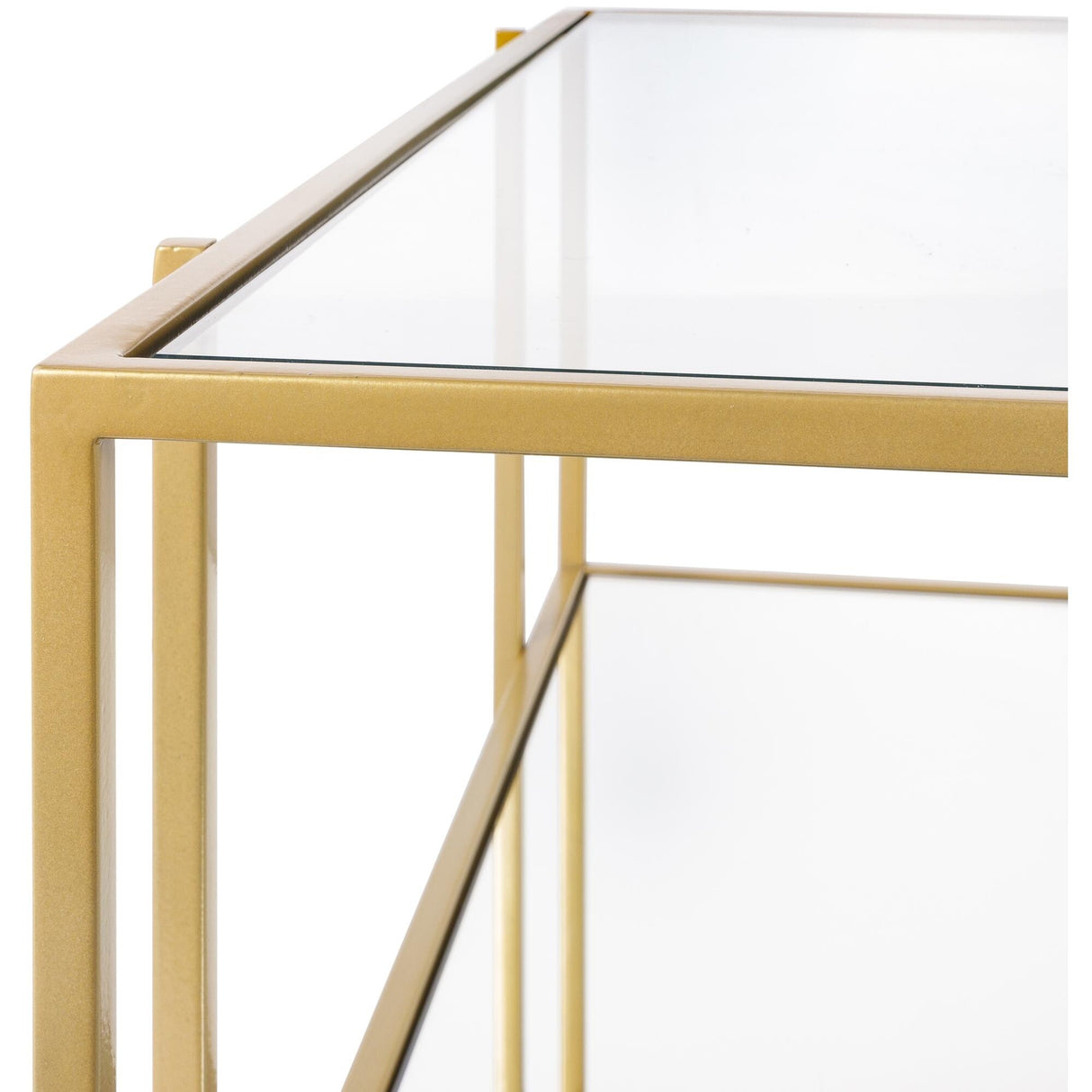 Alecsis Glass Two-tier Coffee Table - 16"H x 36"W x 36"D