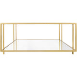 Alecsis Glass Two-tier Coffee Table - 16"H x 36"W x 36"D