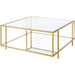 Alecsis Glass Two-tier Coffee Table - 16"H x 36"W x 36"D