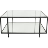 Alecsis Glass Two-tier Coffee Table - 16"H x 36"W x 36"D