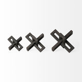Aleph (Set of 3) Black Metal Small Medium & Large Jacks - 4.0L x 4.0W x 4.0H