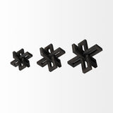 Aleph (Set of 3) Black Metal Small Medium & Large Jacks - 4.0L x 4.0W x 4.0H
