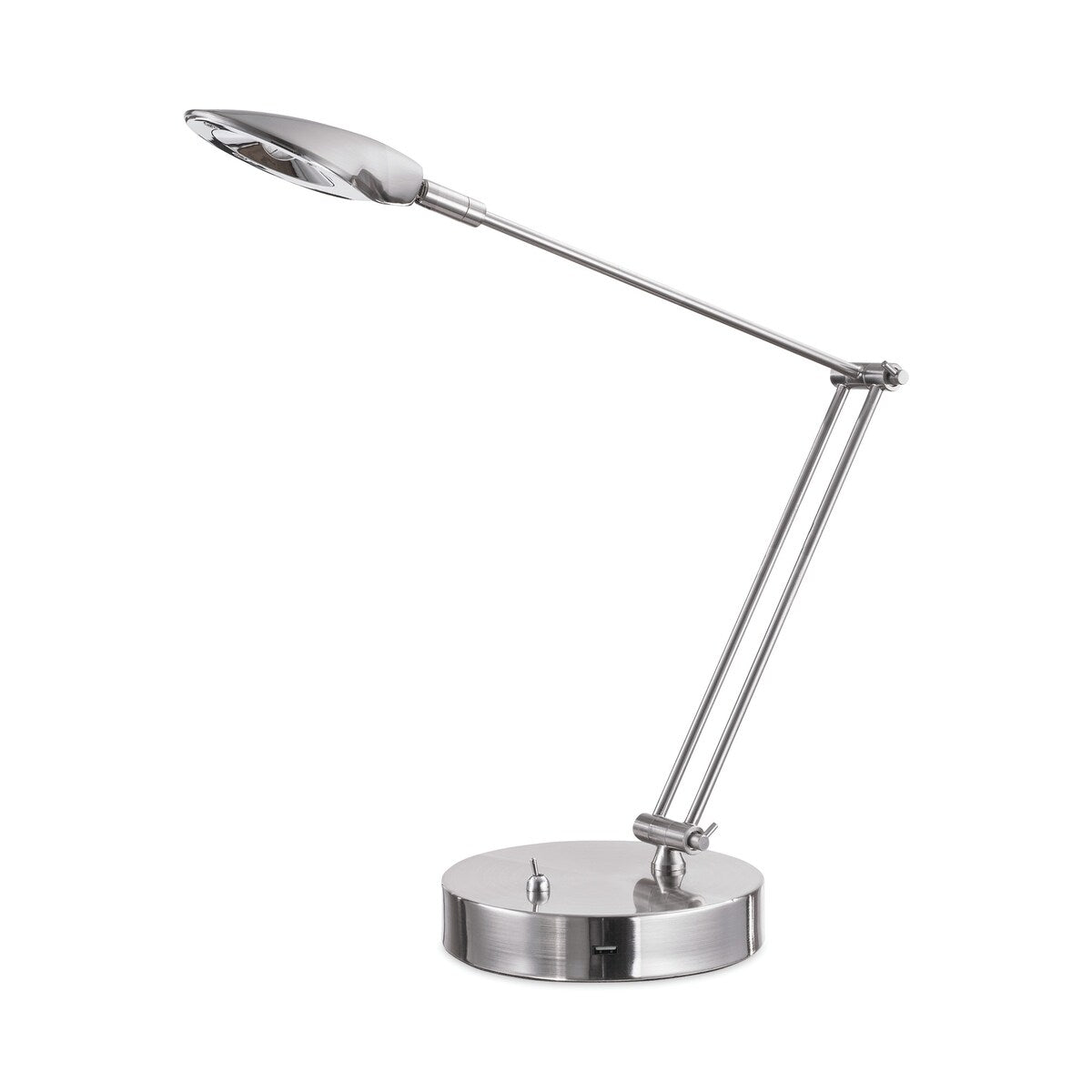 Alera Adjustable LED Task Lamp with USB Port, Brushed Nickel