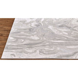 Alexander Abstract Watercolor Rug, Silver Gray/Ivory, Area Rug