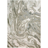 Alexander Abstract Watercolor Rug, Silver Gray/Ivory, Area Rug