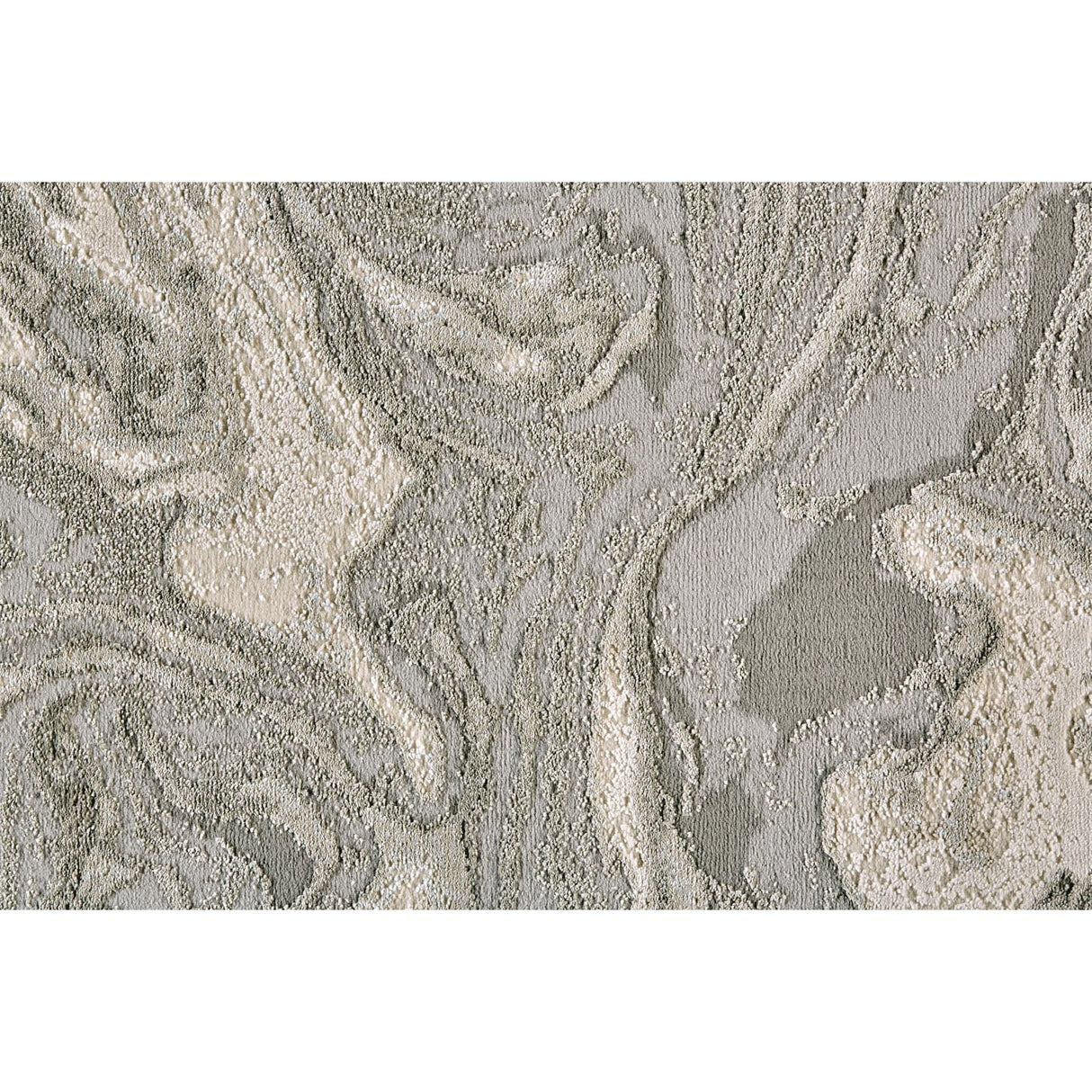 Alexander Abstract Watercolor Rug, Silver Gray/Ivory, Area Rug