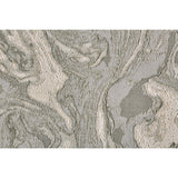 Alexander Abstract Watercolor Rug, Silver Gray/Ivory, Area Rug