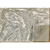 Alexander Abstract Watercolor Rug, Silver Gray/Ivory, Area Rug