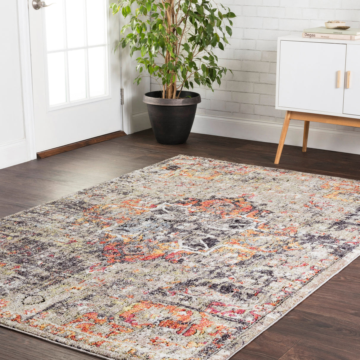 Alexander Home Athens Boho Abstract Distressed Sunset Area Rug