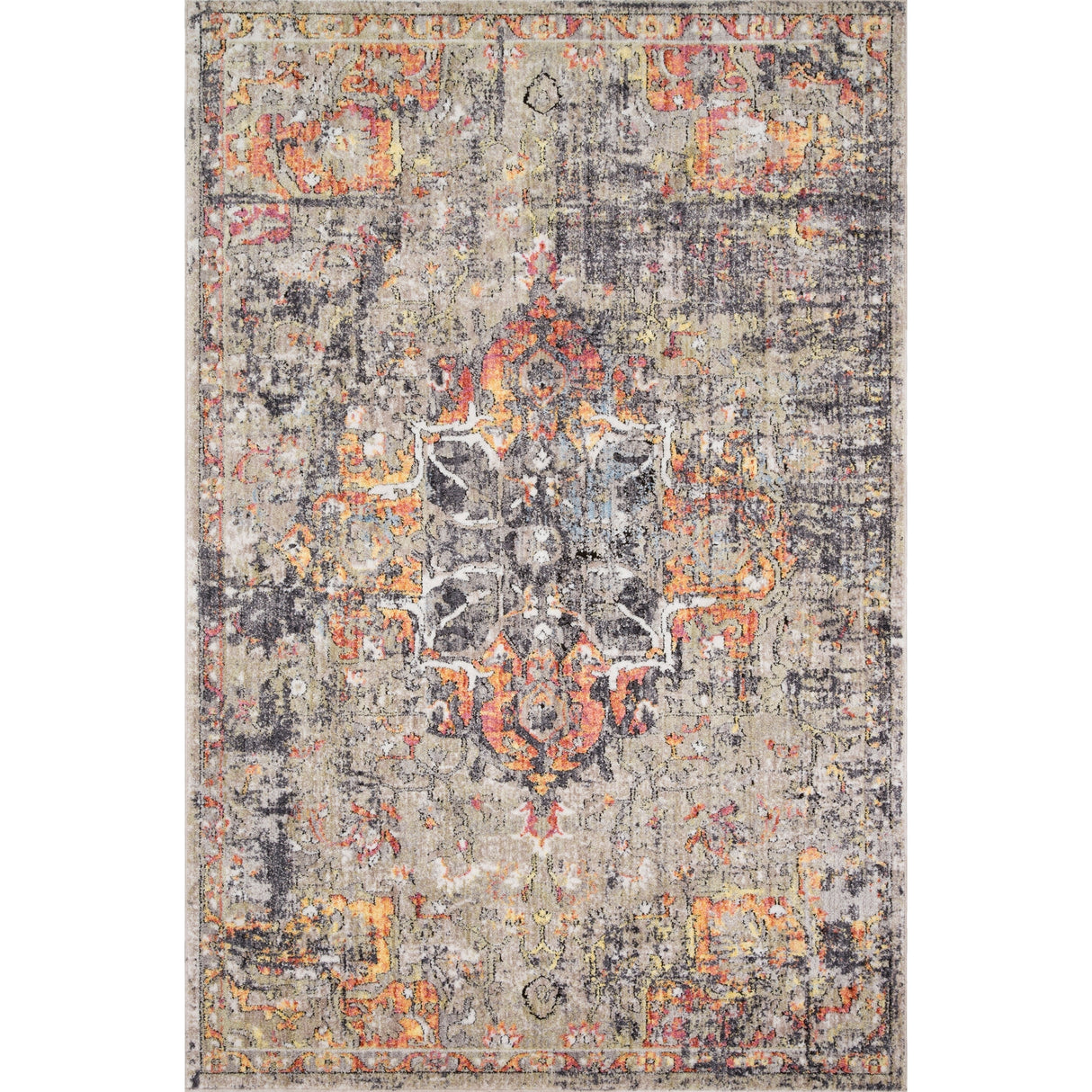 Alexander Home Athens Boho Abstract Distressed Sunset Area Rug