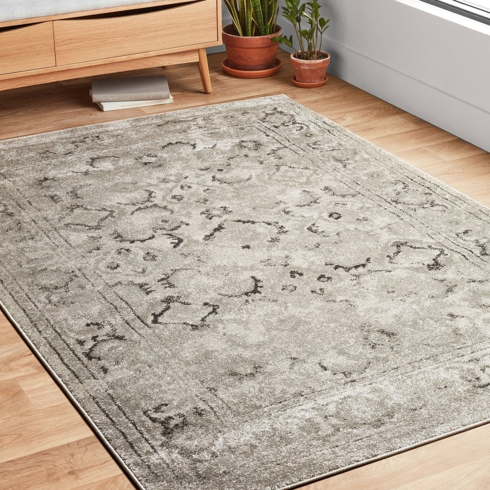 Alexander Home Bellagio Scrollwork Distressed Traditional Rug