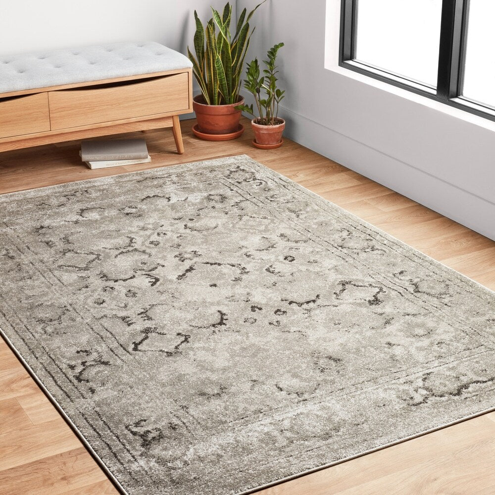 Alexander Home Bellagio Scrollwork Distressed Traditional Rug