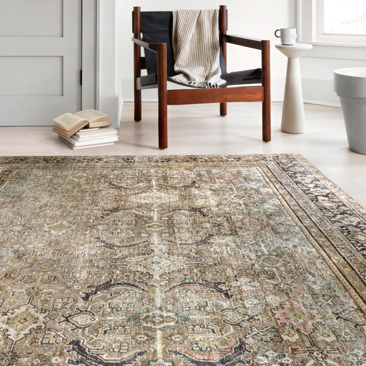 Alexander Home Isabelle Olive Tone Oriental Pattern Printed Area Rug