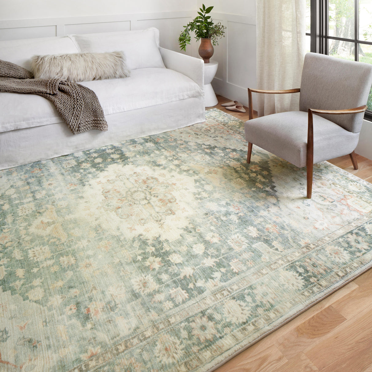 Alexander Home Juliet Floral Ultra-Soft Distressed Oriental Rug