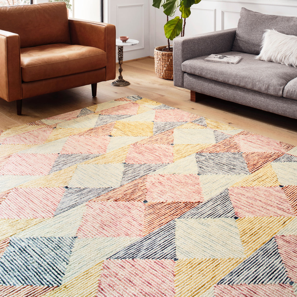 Alexander Home Kaleidoscope Geometric Hand-Hooked Wool Rug