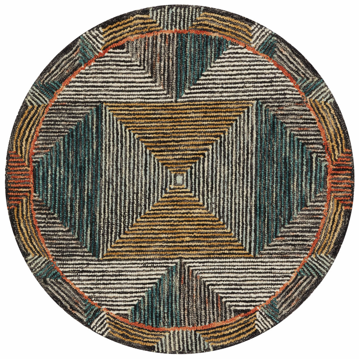 Alexander Home Kaleidoscope Geometric Hand-Hooked Wool Rug