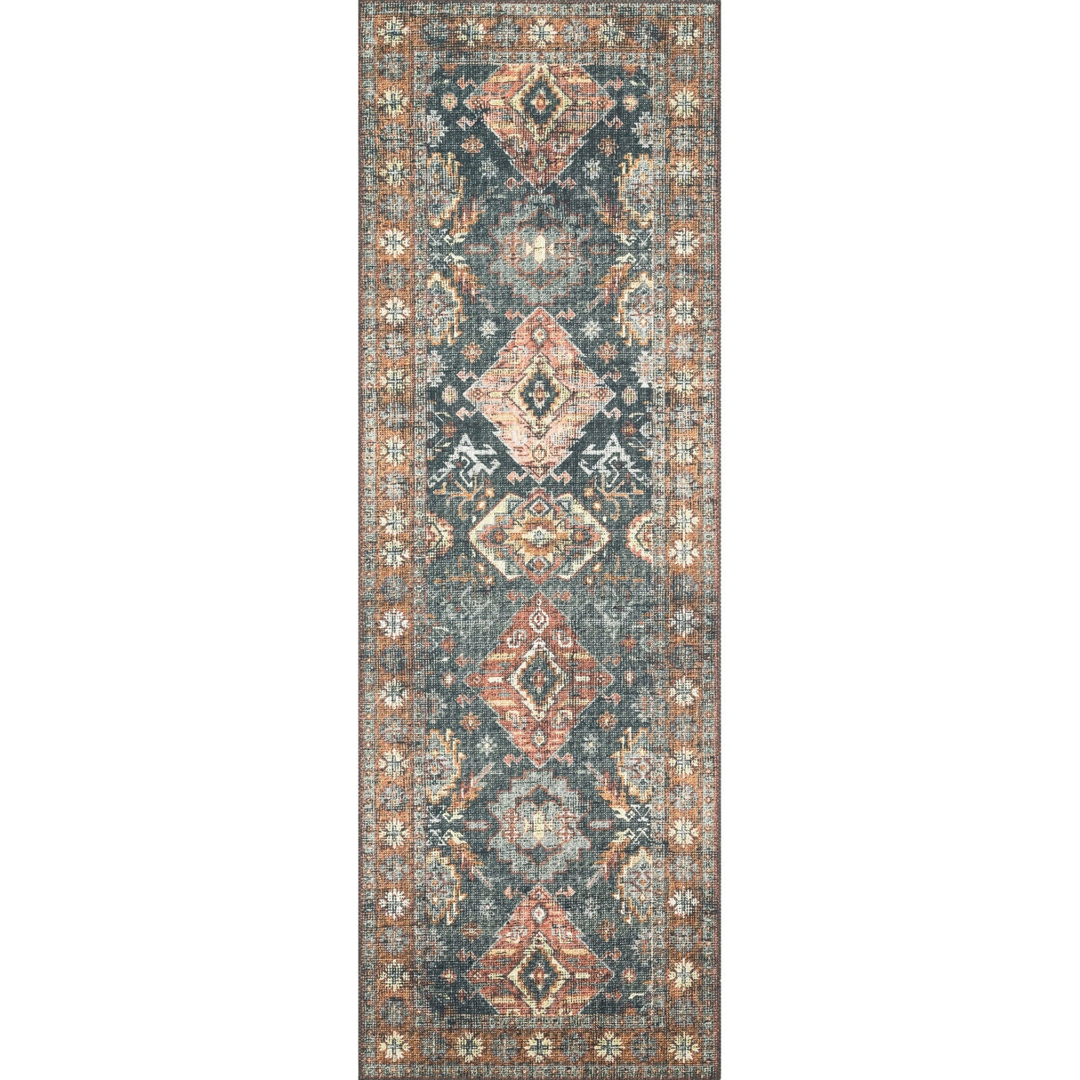 Alexander Home Leanne Traditional Distressed Printed Area Rug