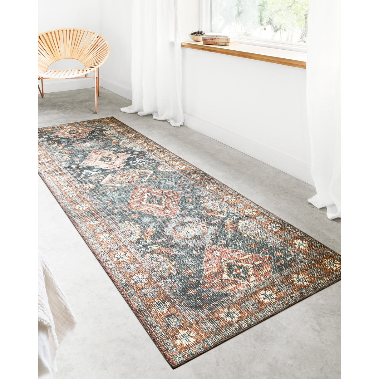 Alexander Home Leanne Traditional Distressed Printed Area Rug