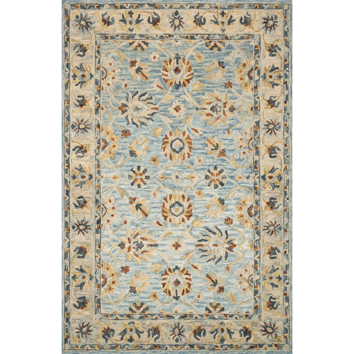 Alexanser Home Madaline French-Country Floral Hand-Hooked 100% Wool Rug