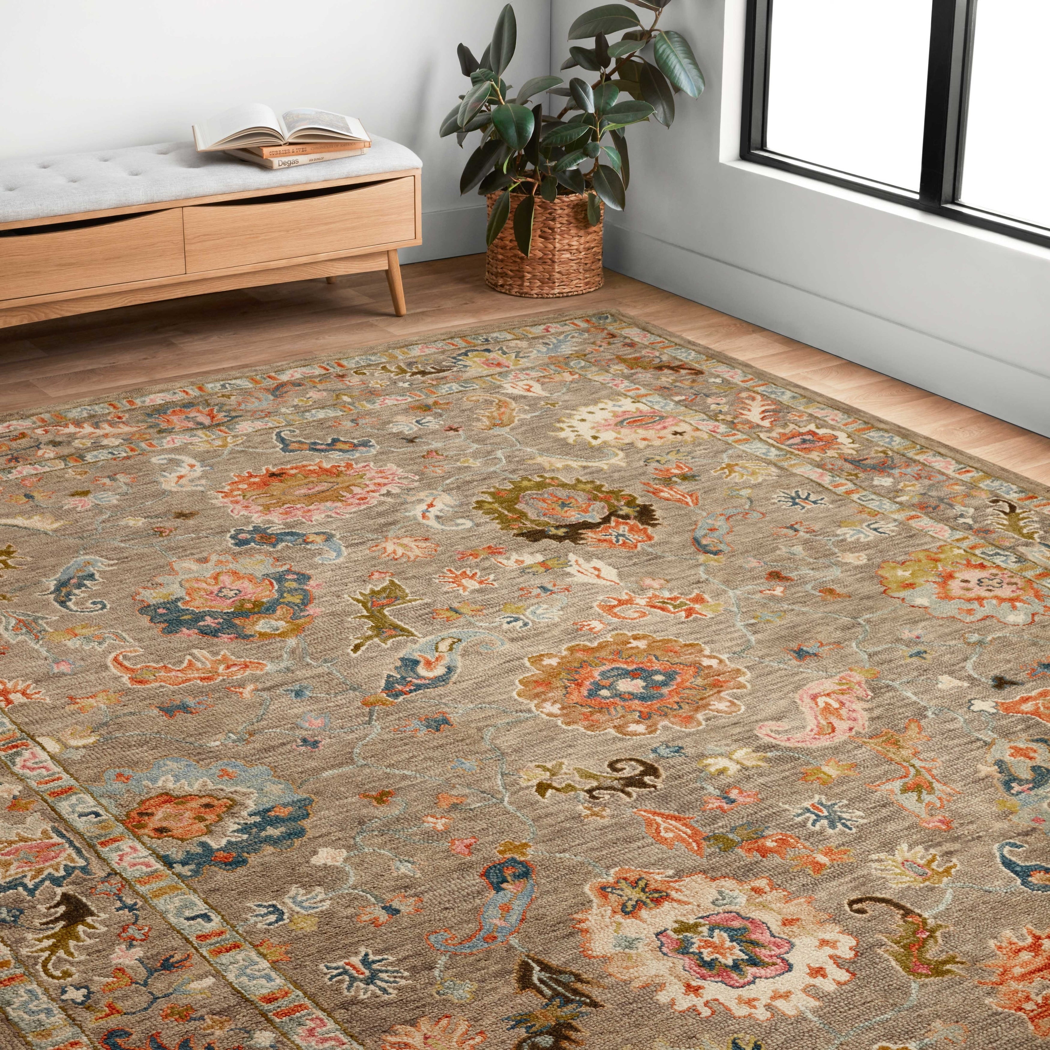 海外ブランド  Alexander Home Rug Area Wool 100% Hand-Hooked Floral Megan ラグ・カーペット
