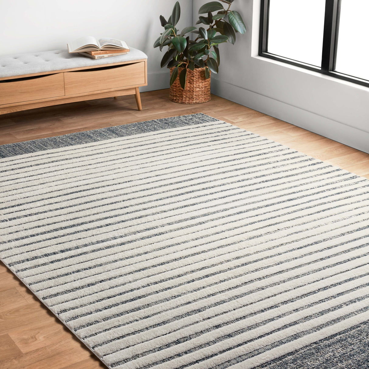 Alexander Home Vail Contemporary Stripe Area Rug