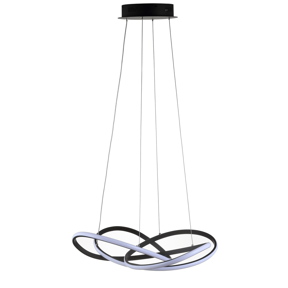 Alexia 25" Integrated LED Adjustable Chandelier, Black by JONATHAN Y