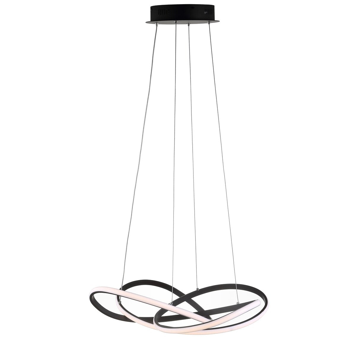 Alexia 25" Integrated LED Adjustable Chandelier, Black by JONATHAN Y
