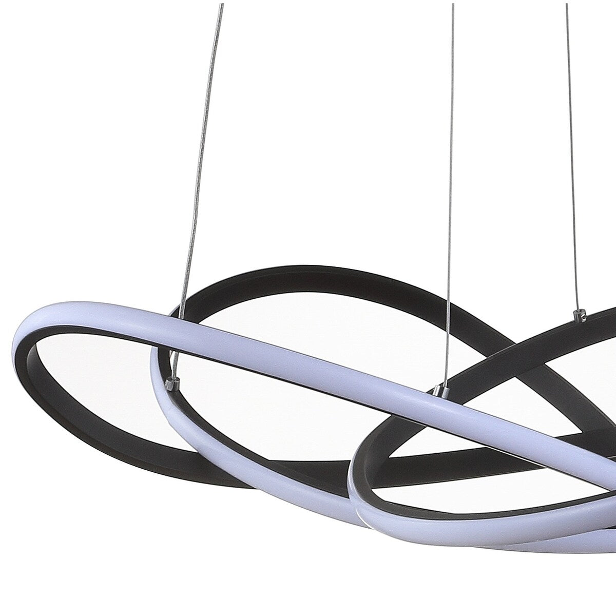 Alexia 25" Integrated LED Adjustable Chandelier, Black by JONATHAN Y