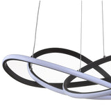 Alexia 25" Integrated LED Adjustable Chandelier, Black by JONATHAN Y