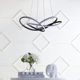 Alexia 25" Integrated LED Adjustable Chandelier, Black by JONATHAN Y