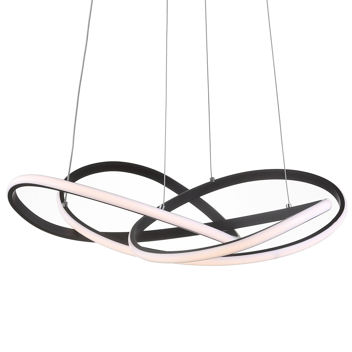 Alexia 25" Integrated LED Adjustable Chandelier, Black by JONATHAN Y