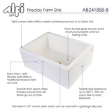 Alfi Fireclay 24-inch Biscuit Smooth Thick-wall Single Bowl Farm Sink