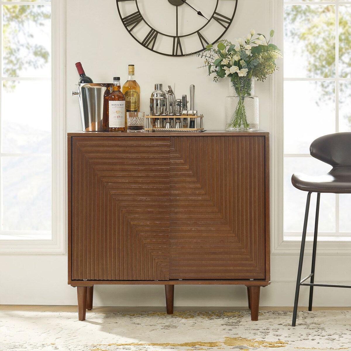 Alfred 34 Tall 2 Door Modern Multifunction Accent Cabinet with Adjusta Overstock
