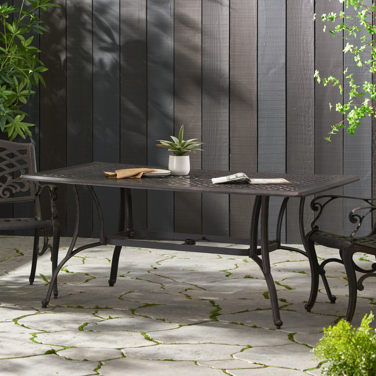 Alfresco Cast Aluminum Patio Dining Table by Christopher Knight Home - 67.50 L x 37.50 W x 29 H