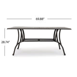Alfresco Cast Aluminum Patio Dining Table by Christopher Knight Home - 67.50 L x 37.50 W x 29 H