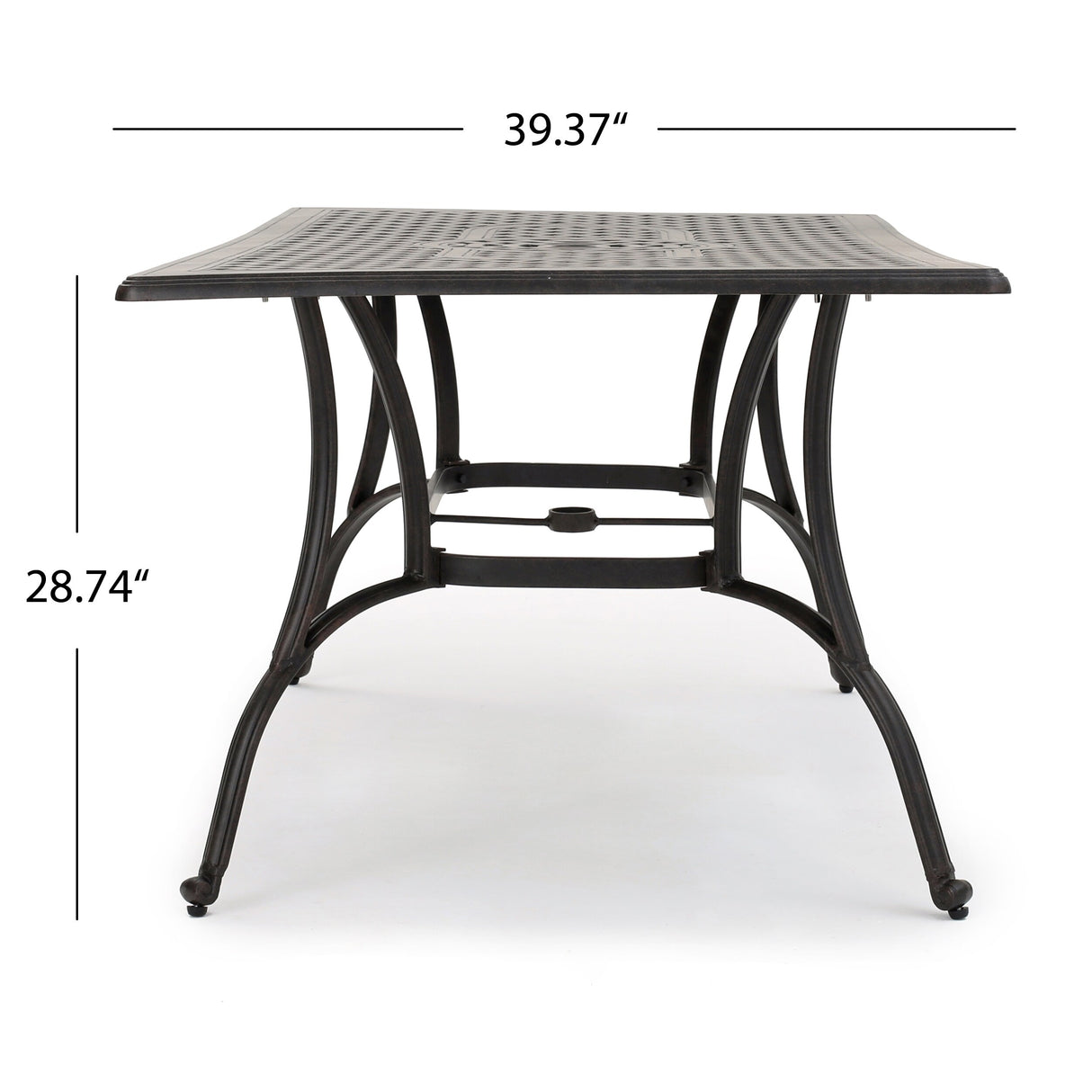 Alfresco Cast Aluminum Patio Dining Table by Christopher Knight Home - 67.50 L x 37.50 W x 29 H