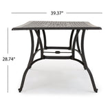 Alfresco Cast Aluminum Patio Dining Table by Christopher Knight Home - 67.50 L x 37.50 W x 29 H