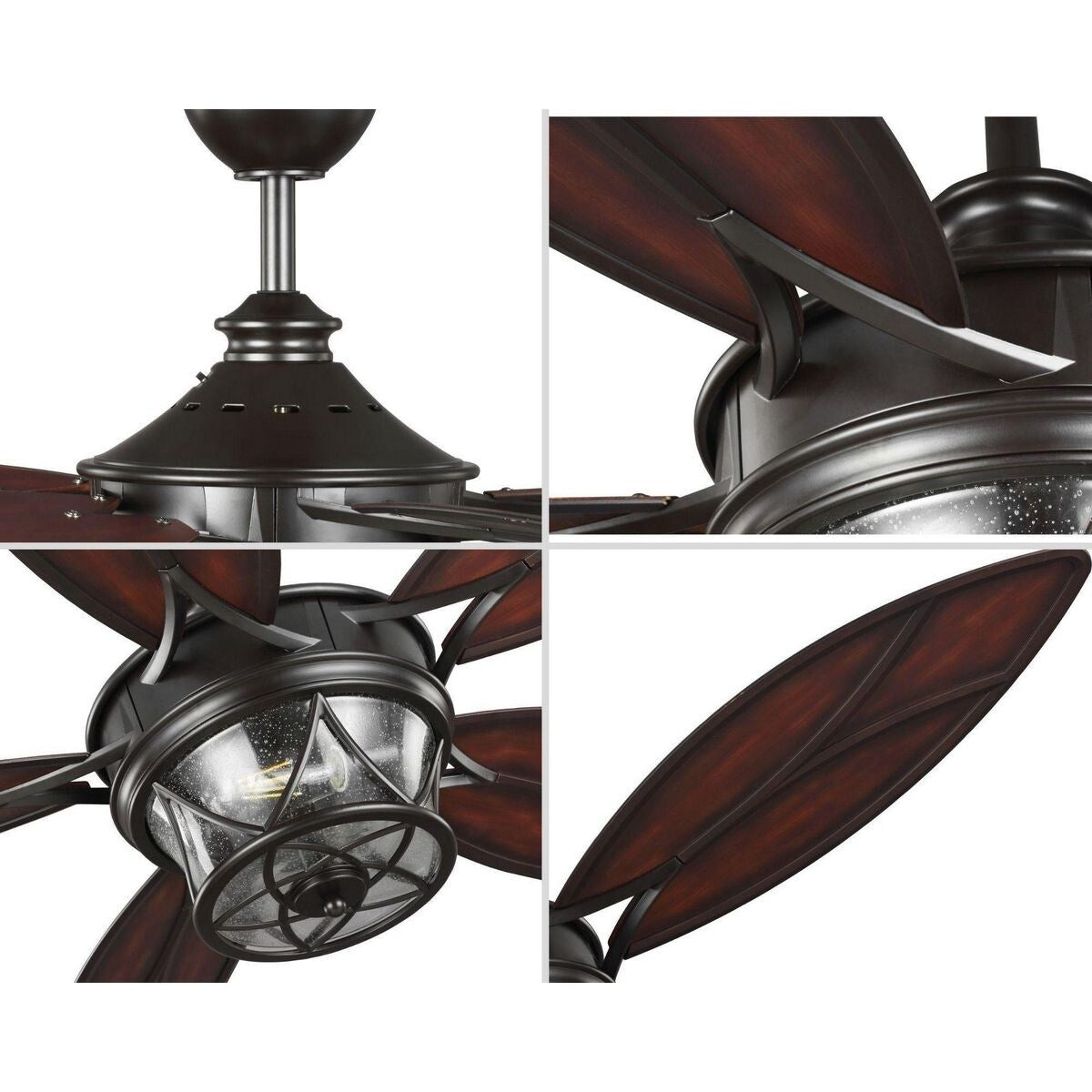 Alfresco Collection 54" Indoor Outdoor Five-Blade Architectural Bronze Ceiling Fan - 13.580" x 36.690" x 17.320"