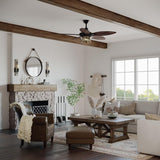 Alfresco Collection 54" Indoor Outdoor Five-Blade Architectural Bronze Ceiling Fan - 13.580" x 36.690" x 17.320"
