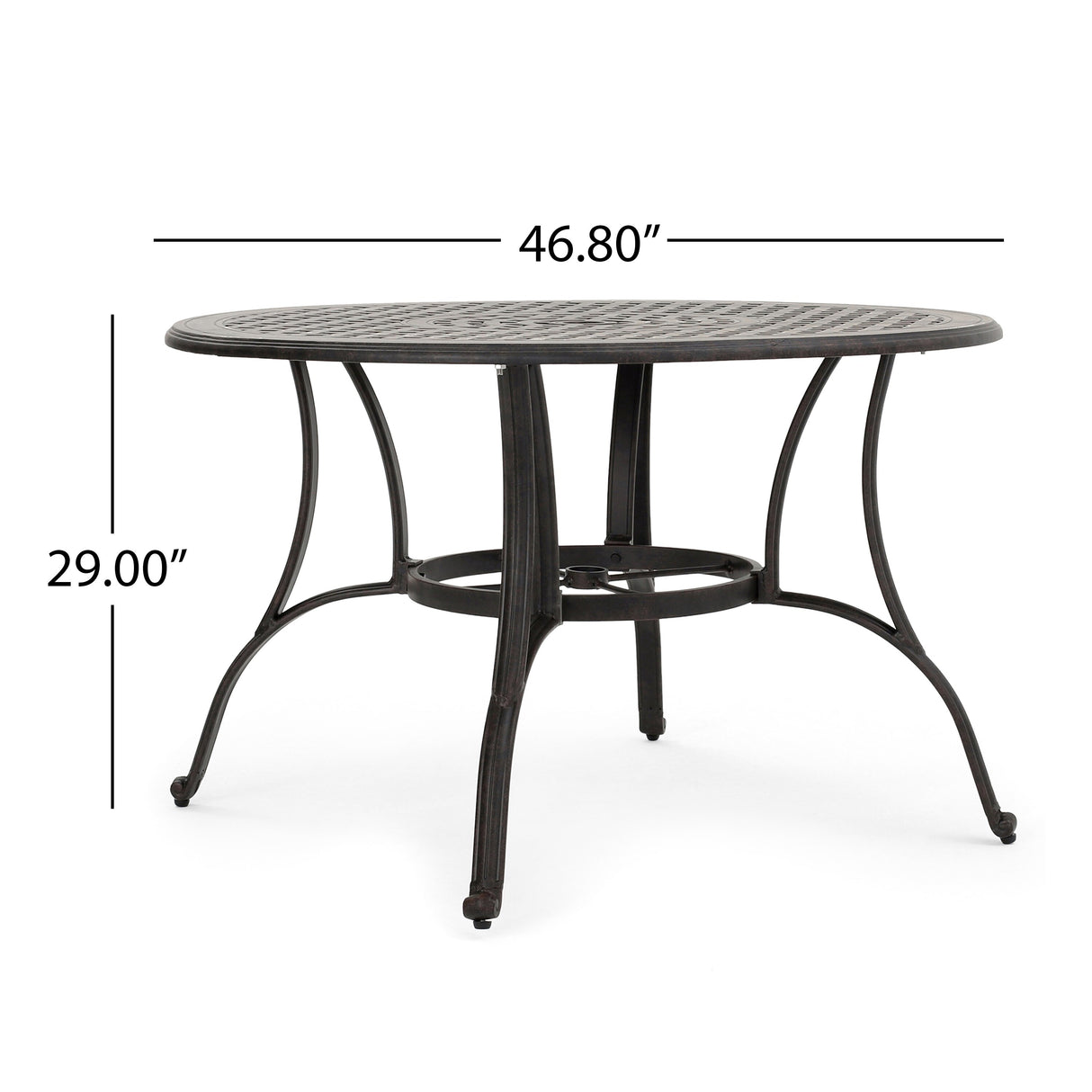 Alfresco Outdoor Cast Aluminum Circular Dining Table (ONLY) by Christopher Knight Home - 48.43 L x 48.43 W x 28.74 H
