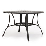 Alfresco Outdoor Cast Aluminum Circular Dining Table (ONLY) by Christopher Knight Home - 48.43 L x 48.43 W x 28.74 H