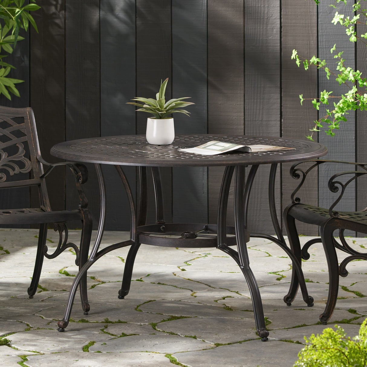 Alfresco Outdoor Cast Aluminum Circular Dining Table (ONLY) by Christopher Knight Home - 48.43 L x 48.43 W x 28.74 H