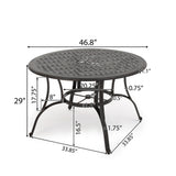 Alfresco Outdoor Cast Aluminum Circular Dining Table (ONLY) by Christopher Knight Home - 48.43 L x 48.43 W x 28.74 H