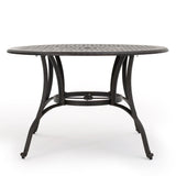 Alfresco Outdoor Cast Aluminum Circular Dining Table (ONLY) by Christopher Knight Home - 48.43 L x 48.43 W x 28.74 H