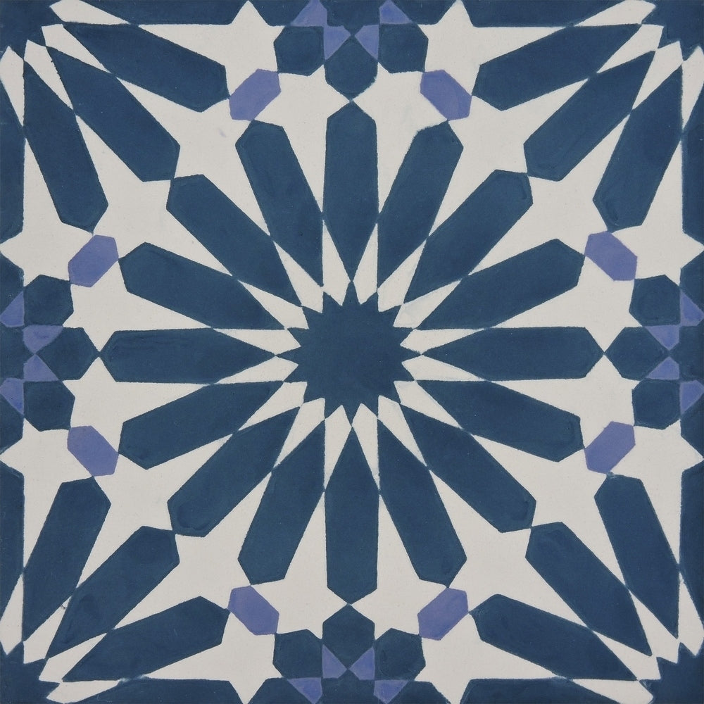 Handmade Alhambra in Navy Blue, Purple Tile, Pack of 12 (Morocco)