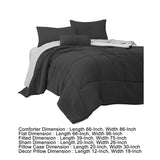 Alice 6 Piece Twin Comforter Set, Reversible, Dark Gray By The Urban Port
