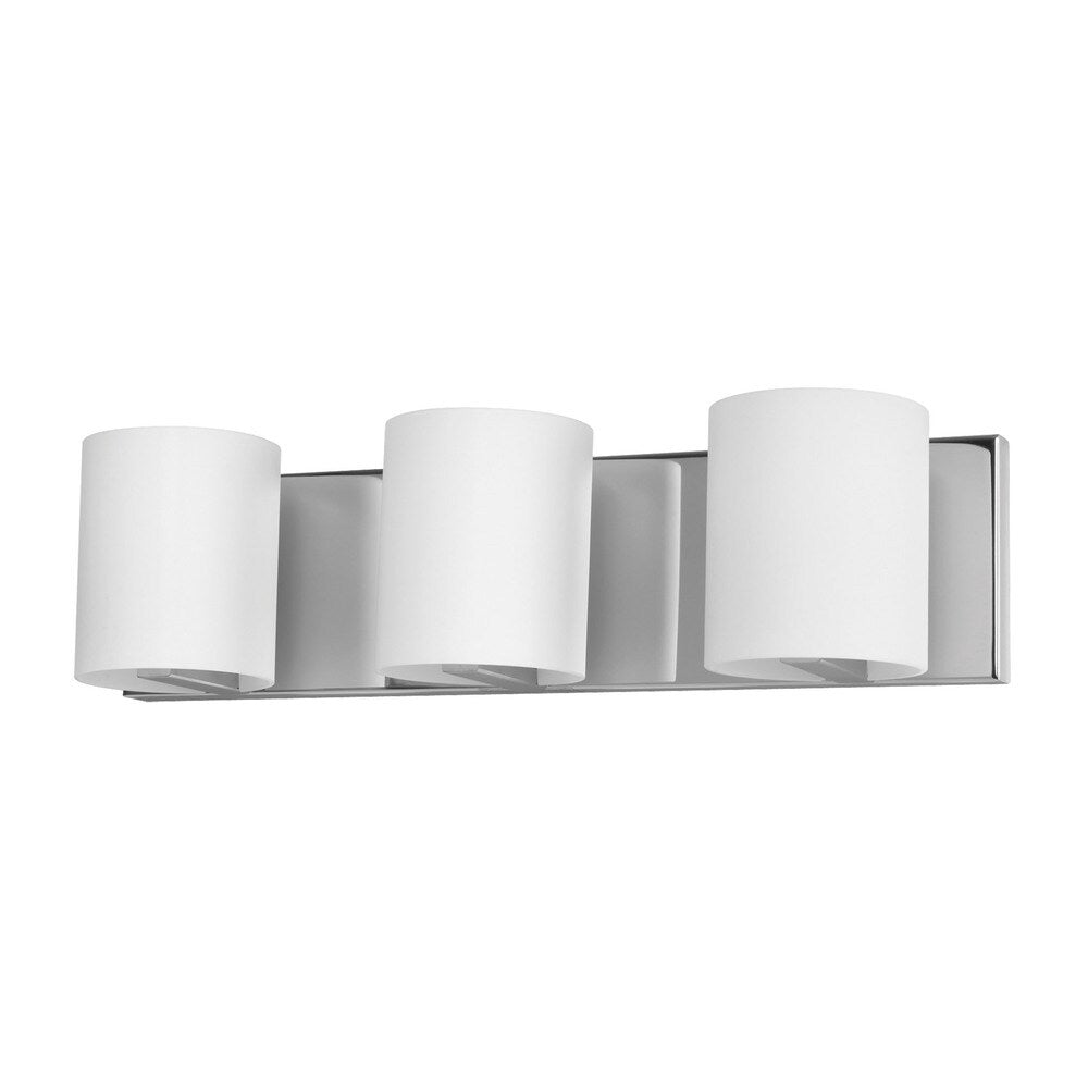 Alico Enterprise Chrome and White Opal Glass 3-light Vanity