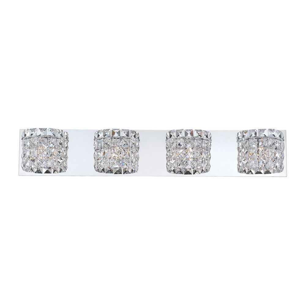 Alico Rondell 4-light Vanity with Chrome and Clear Crystal Glass