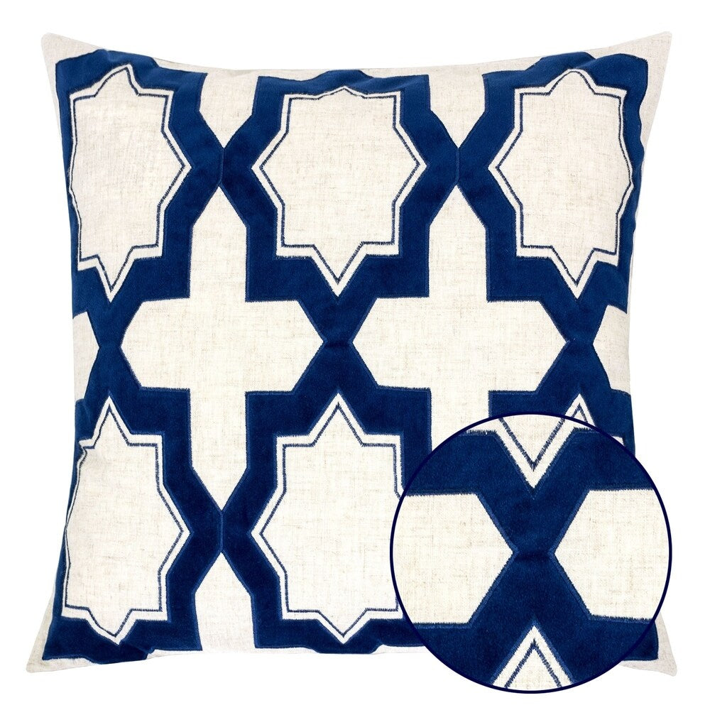 Alina Embroidery 20" Square Decorative Throw Pillow