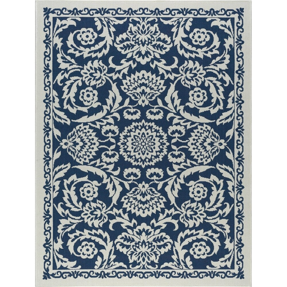 Garden Town Transitional Floral Indoor/Outdoor Area Rug - 7'10 x 10'3